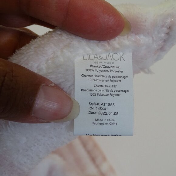 Lila and Jack Baby Security Blanket Lovey Lamb Sheep Pink Plaid Plush AT1853 - Picture 5 of 12